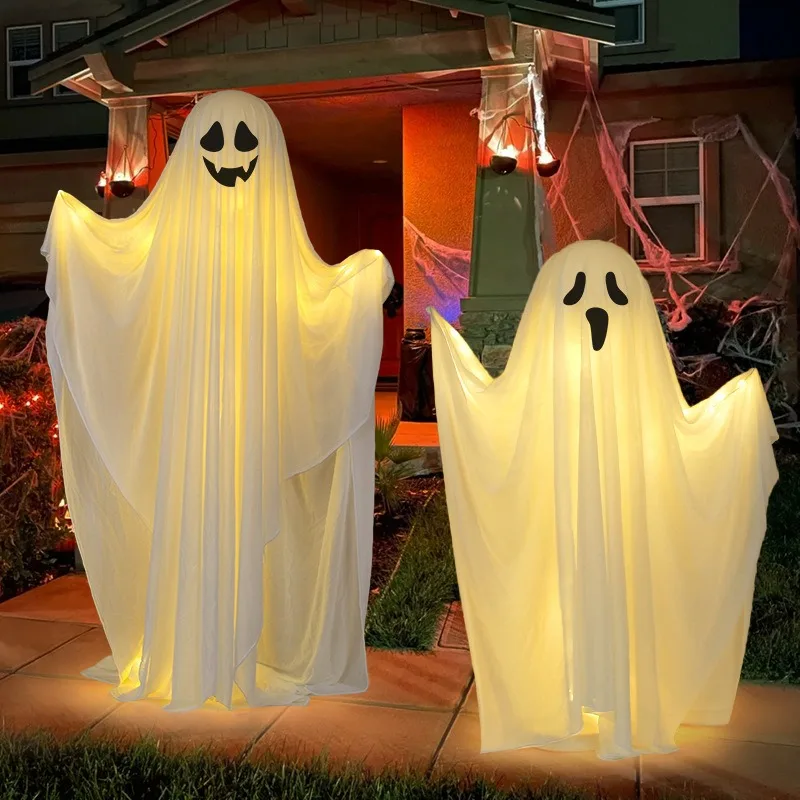 85/165CM Glow in Dark Standing Ghost Halloween Decoration Scary Outdoor Yard Garden Front Door Haunted House Prop view 4