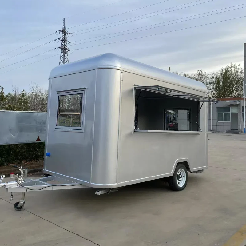 Stainless Steel Mobile Food Truck with Fryer, Sink and Grill, Ideal for Fast Food, Pizza, Snacks,customizable for Street Vending