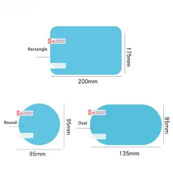 차량 백미러 창 김서림 방지 투명 필름, 방수 방수 차량 스티커, 2 개 세트