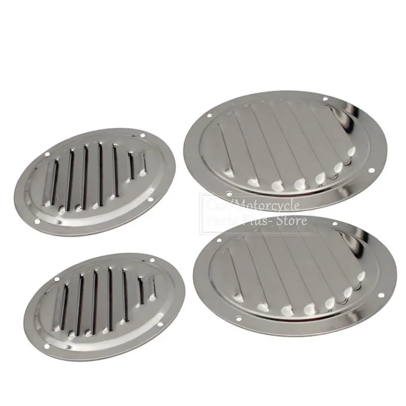 2 Piece 316 Stainless Steel Round Louvered Vent Cover 4 inch 5 inch Mirror Polish Air Vent Cover For Boat Yacht Caravans RV