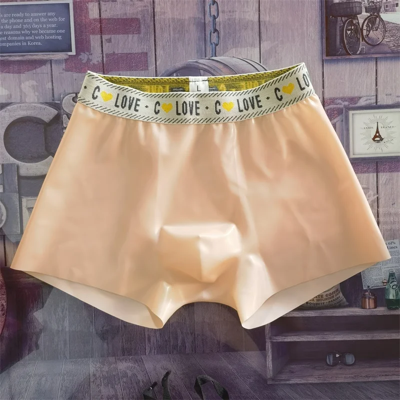 رجل مقاوم للماء بولي كلوريد الفينيل اللاتكس البلاستيك سراويل السراويل موجز الملاكم عرض حي أزياء رقص DJ نادي بار FKK ألوان الحفلات صناعة يدوية #4