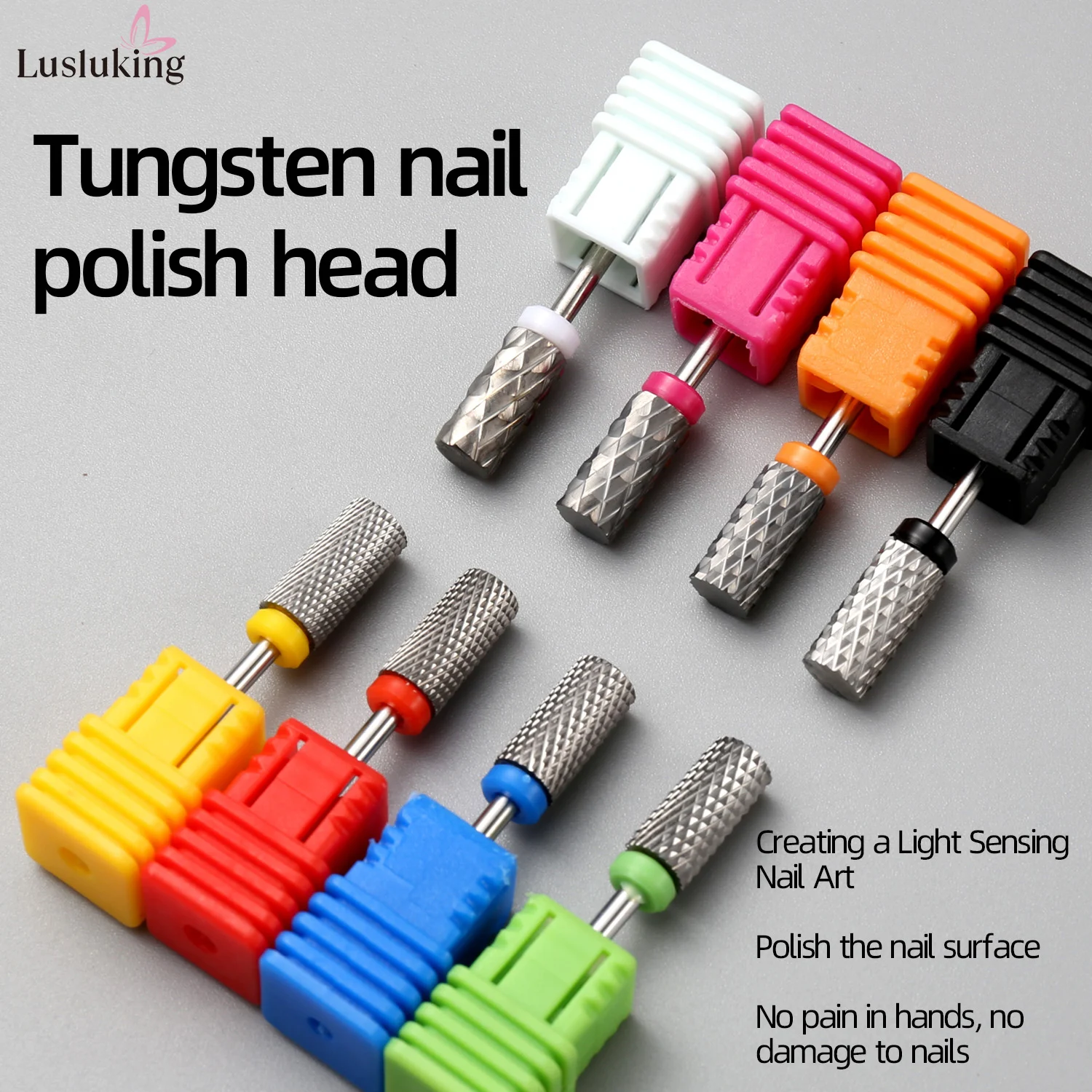 التنغستن الصلب مسمار لقمة ثقب 3/32 "مسطحة رئيس قاطعة المطحنة بت آلة الحفر الكهربائية ل مانيكير باديكير أداة الخشنة حصى #2