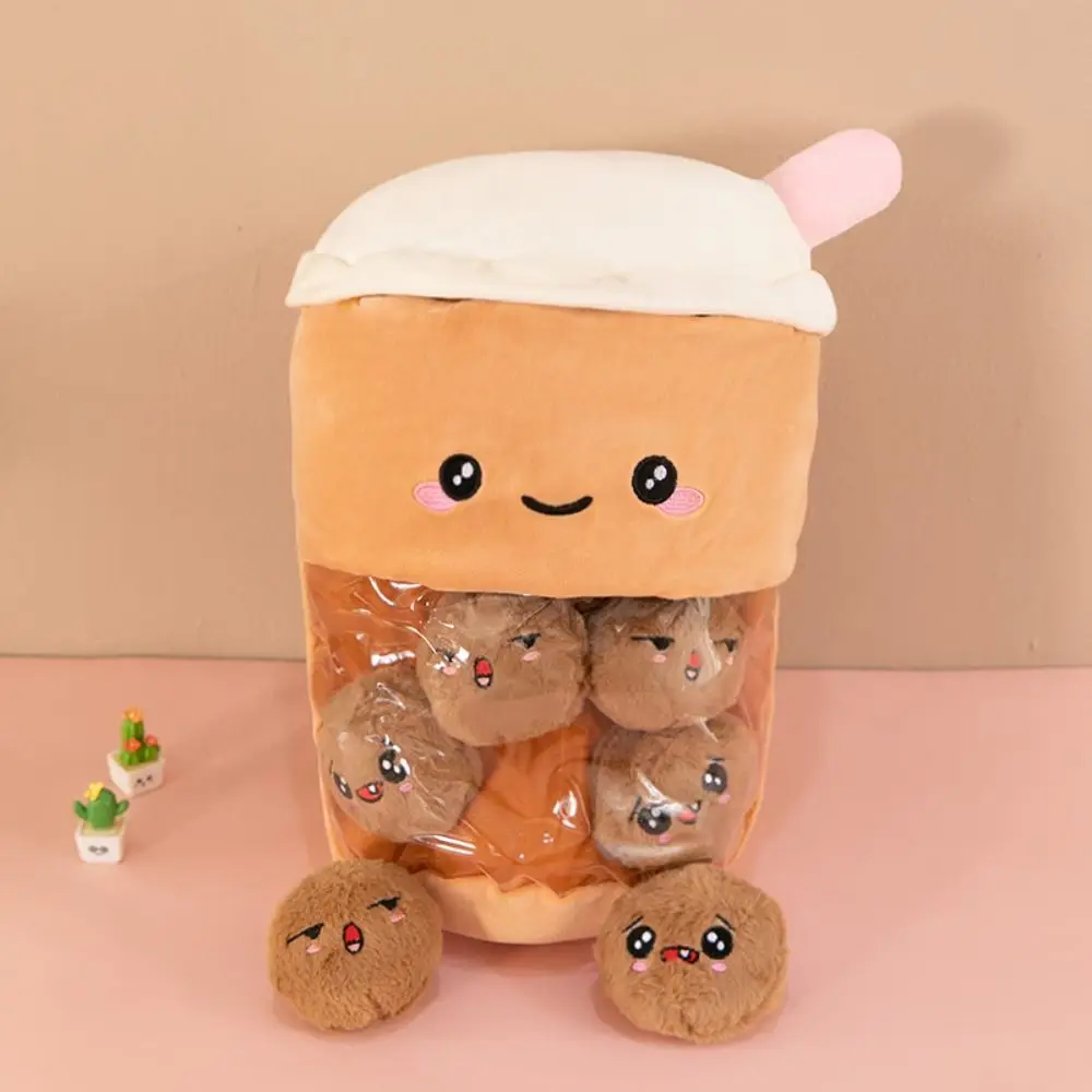 Symulacja Pluszak Kubek Herbaty Mlecznej Miękki z Małym Boba Boba Herbatka Mleczna Wypchane Zabawki Kawaii Koktajl z Czerwonej Daktylety