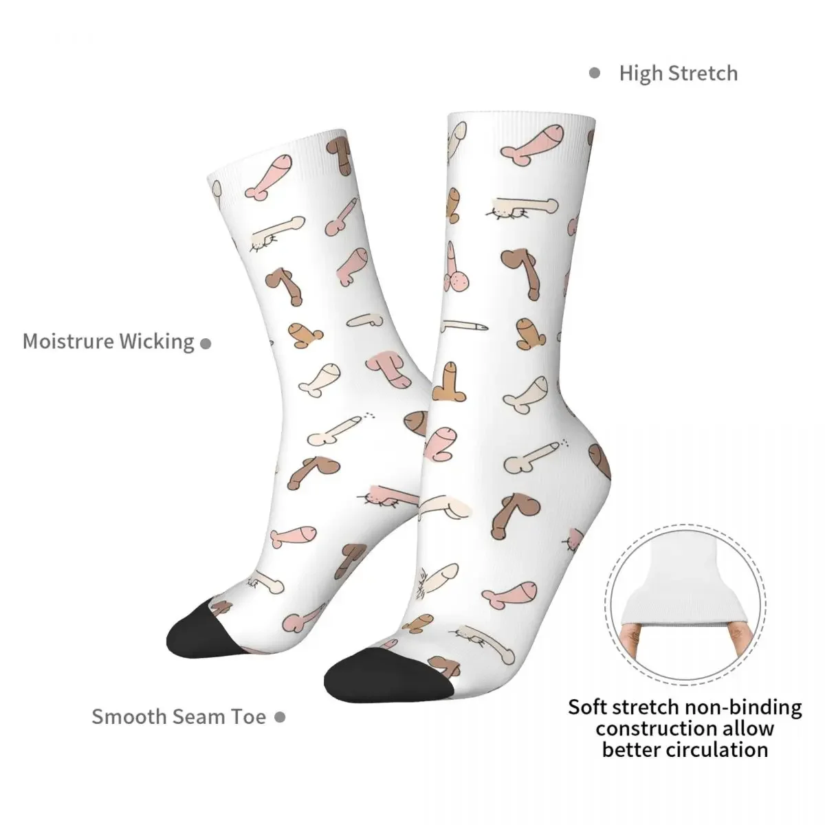 Penis Art Socks Harajuku High Quality Stockings All Season Long Socks Accessories for Man's Woman's Gifts