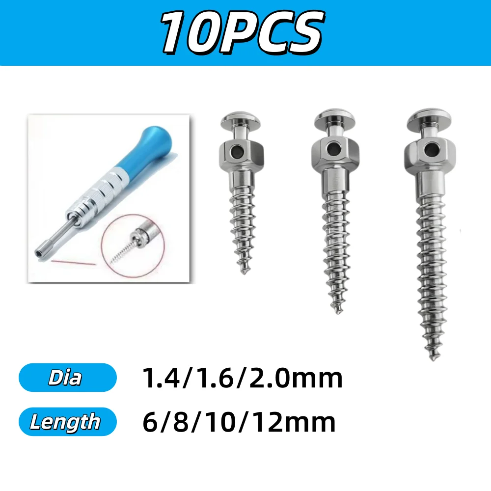 20/10Pcs Dental Orthodontic Mini Implant Micro Screws Self Drilling Screwdriver Matching Tool Titanium Alloy Bone Screw