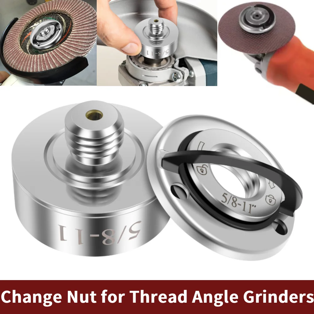 

3PCS Quick Change Nut with Pressure Plate for 5/8''-11 Thread Angle Grinders Stainless Steel Diamond Core Drill Bit Adapter