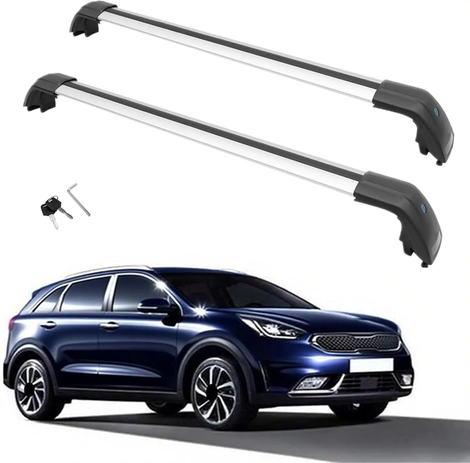 

Алюминиевые запираемые поперечины для багажника на крышу для KIA NIRO 2017-2022, простая установка, регулируемые с замками