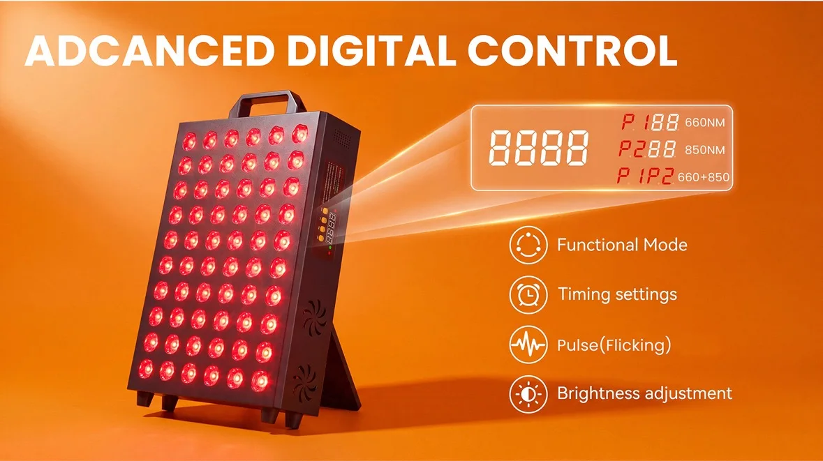 Doppelchip-LED-Rotlichttherapie-Panel-Lampe 660nm Nahinfrarot 850nm Infrarot Schönheitsgeräte für Gesicht und Körper mit Timer-Funktion – Detail 6