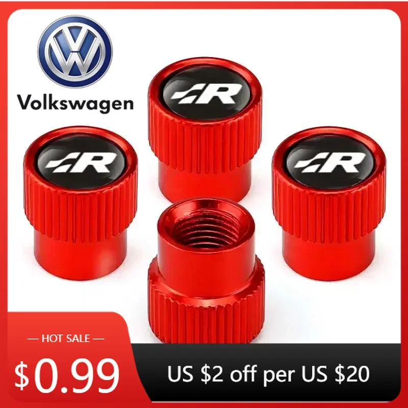 Tapas de Válvula de Neumático para Coche VOLKSWAGEN 2026, 4 Piezas, para Volkswagen Golf GTI Passat Jetta Touareg Tiguan Polo Bora Scirocco S