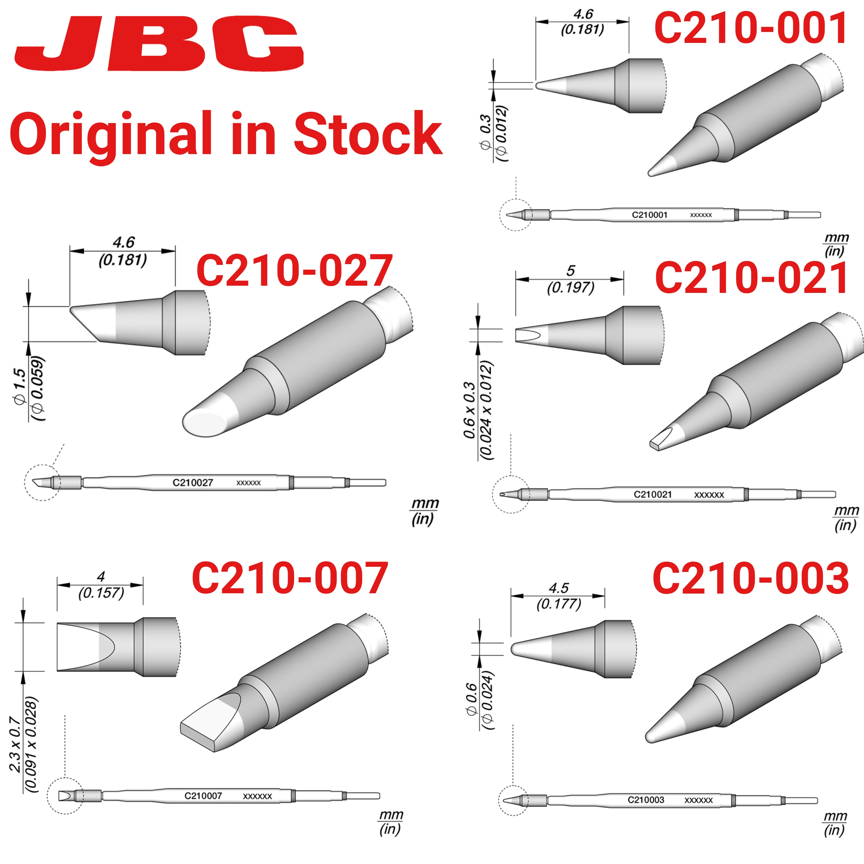 Jbc Ferro de Solda Dicas Repair Tool Aquecimento sem Chumbo Profissional Ponta de Solda para Cds Estação de Solda Smd Original Série 210