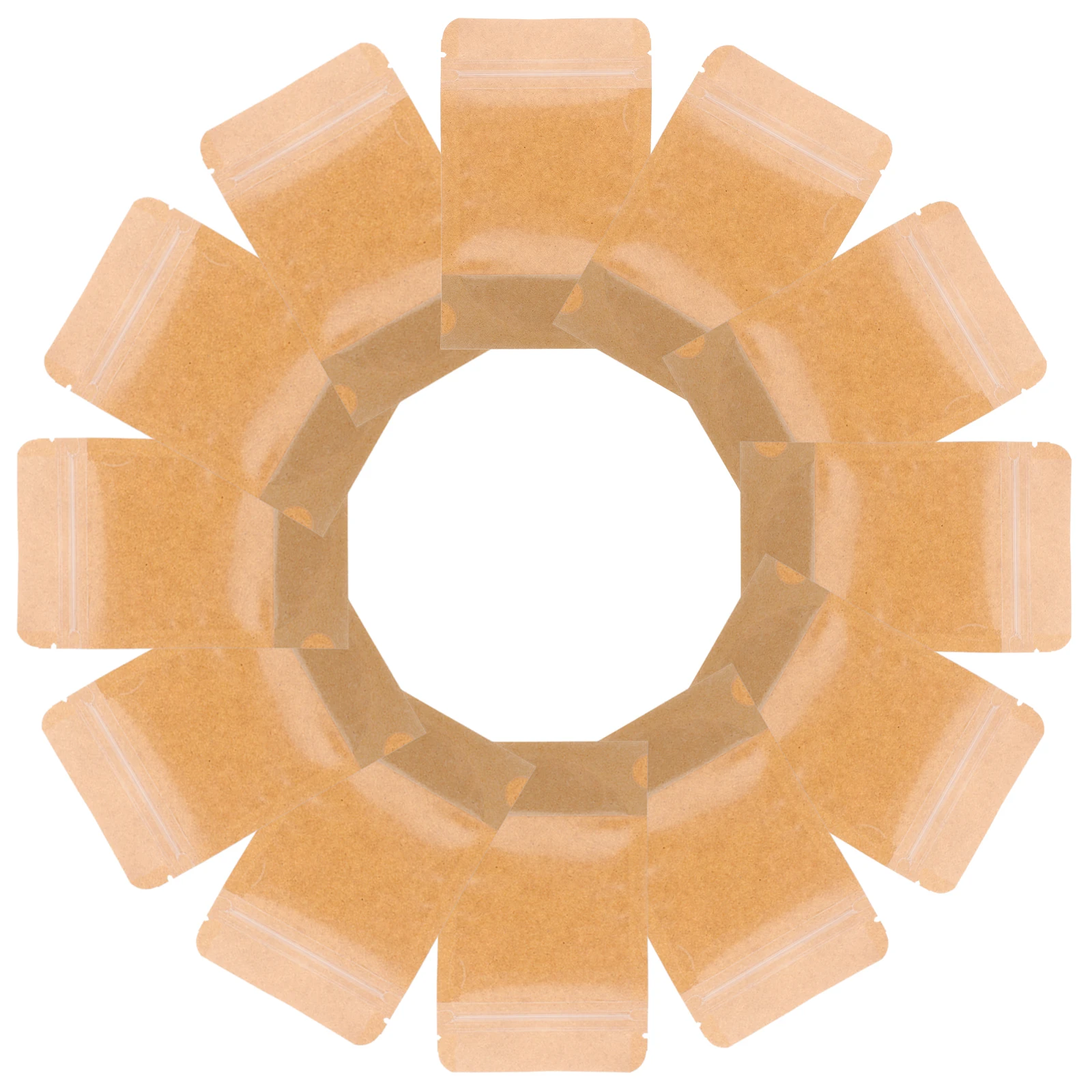 

50 Pcs Kraft Paper Bag 9x14cm Yellow Resealable Food Storage Pouch Snack Washable Multipurpose Craft Packaging Container