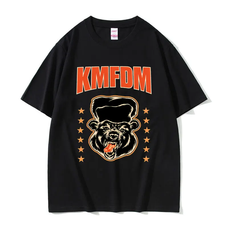 

Rock Band Kmfdm Graphic Print T-shirt Men Women Vintage Gothic Punk Streetwear Men's Casual Pure Cotton Short Sleeve T Shirts