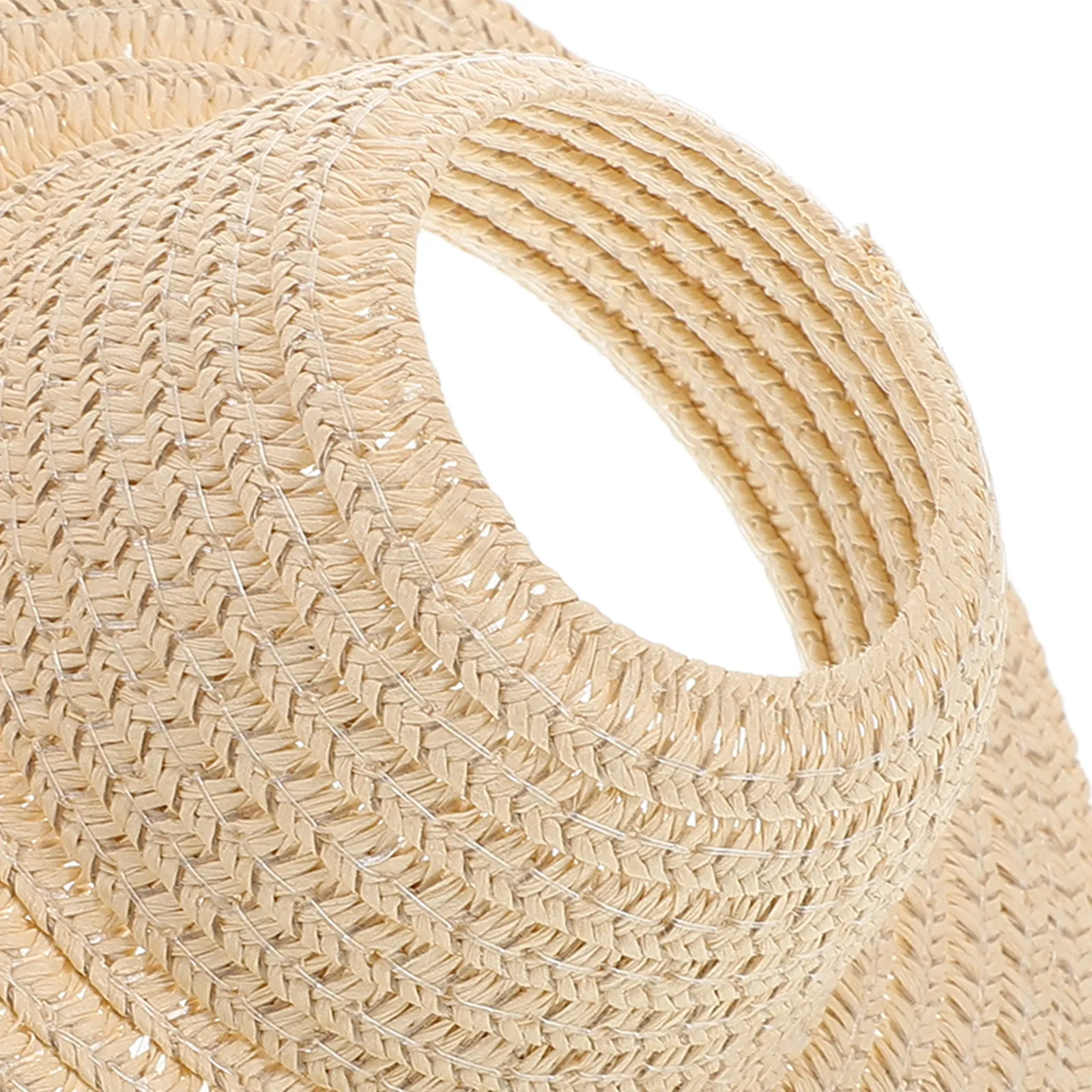 Mini Sombrero de Paja para Manualidades de Casa de Muñecas, 17 cm, Ligero, Tejido Calado, Accesorios para Fotos, Decoración de Verano