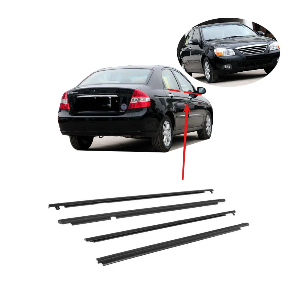 4 Pieces Outside Window Glass Rubber for Kia Cerato 2004-2009 Weather Strip for Kia Cerato 2008 Glass Protect Rubber