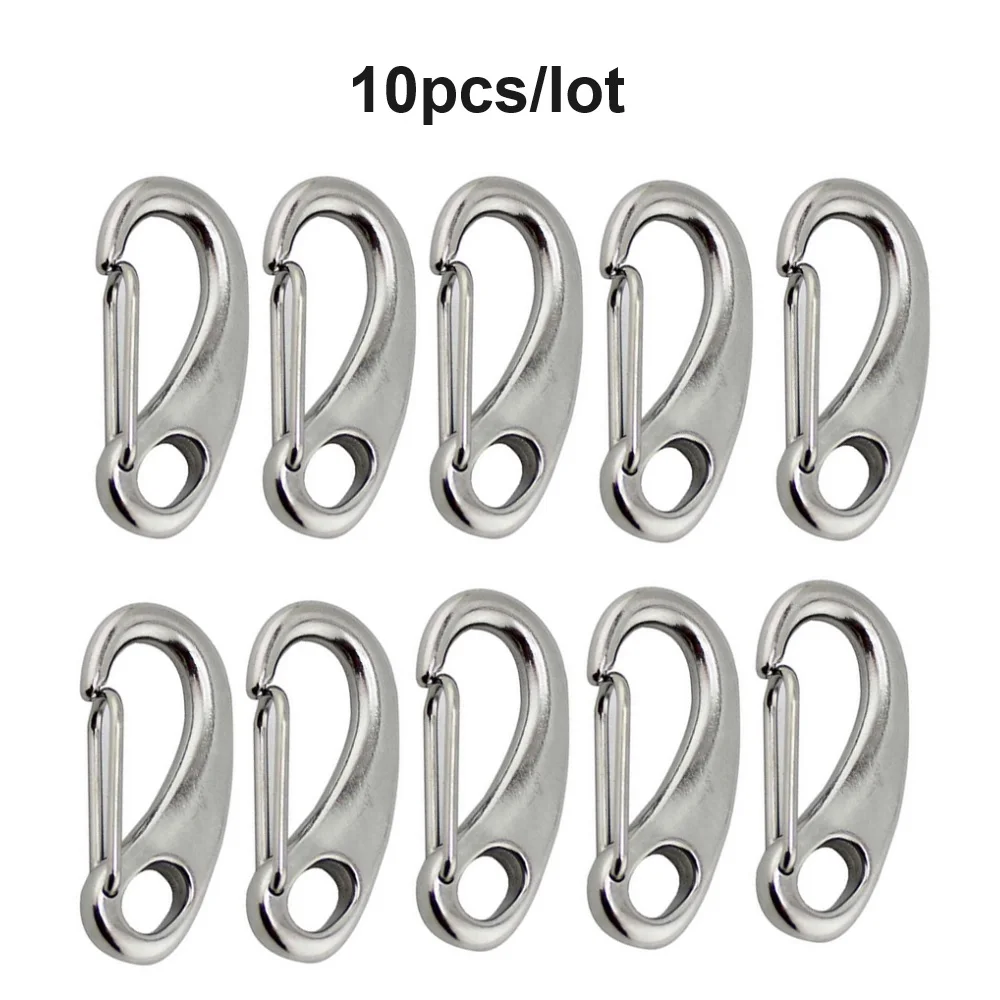 10PCS Egg Shape Snap Hook For Dog Chain 40mm 50mm 70mm Stainless Steel 304 Heavy Duty