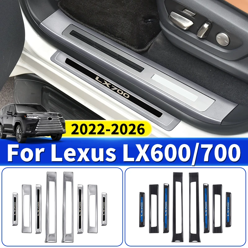 

For Toyota Lexus LX600 LX700 600 700 2022-2026 Door Sill Protector Scratch Proof Stainless Steel Interior Protection Accessories