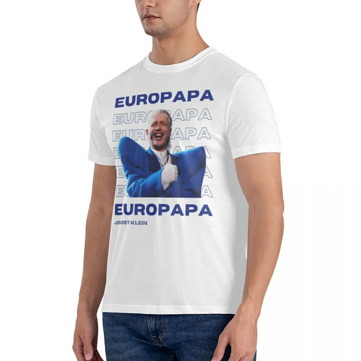 Europapa Eurovision Netherlands 2024 Men T Shirts Joost Klein Novelty Tee Shirt Short Sleeve Crew Neck T-Shirts 100% Cotton