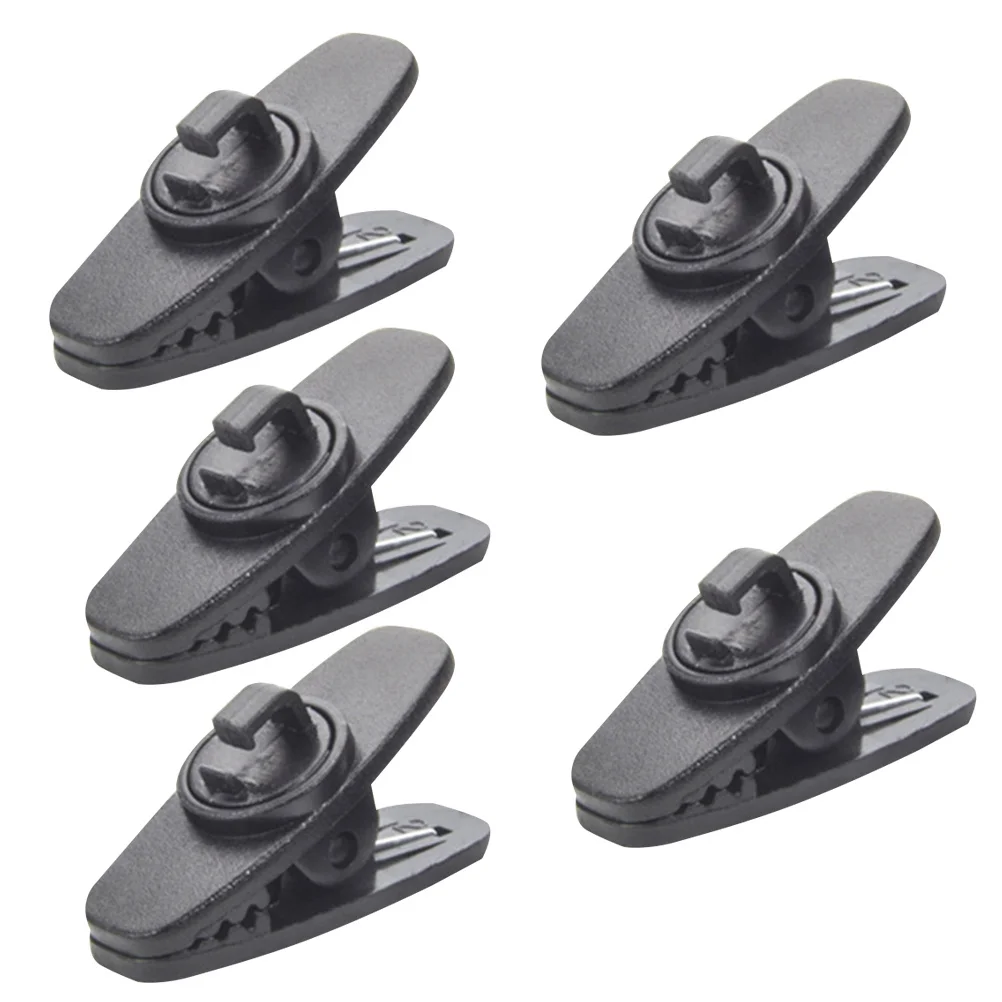 5pcs Rotating Headphone Cable Clamps Black Durable Flexible Clip For Headset Mount Fits Vertical Horizontal Surfaces Easy