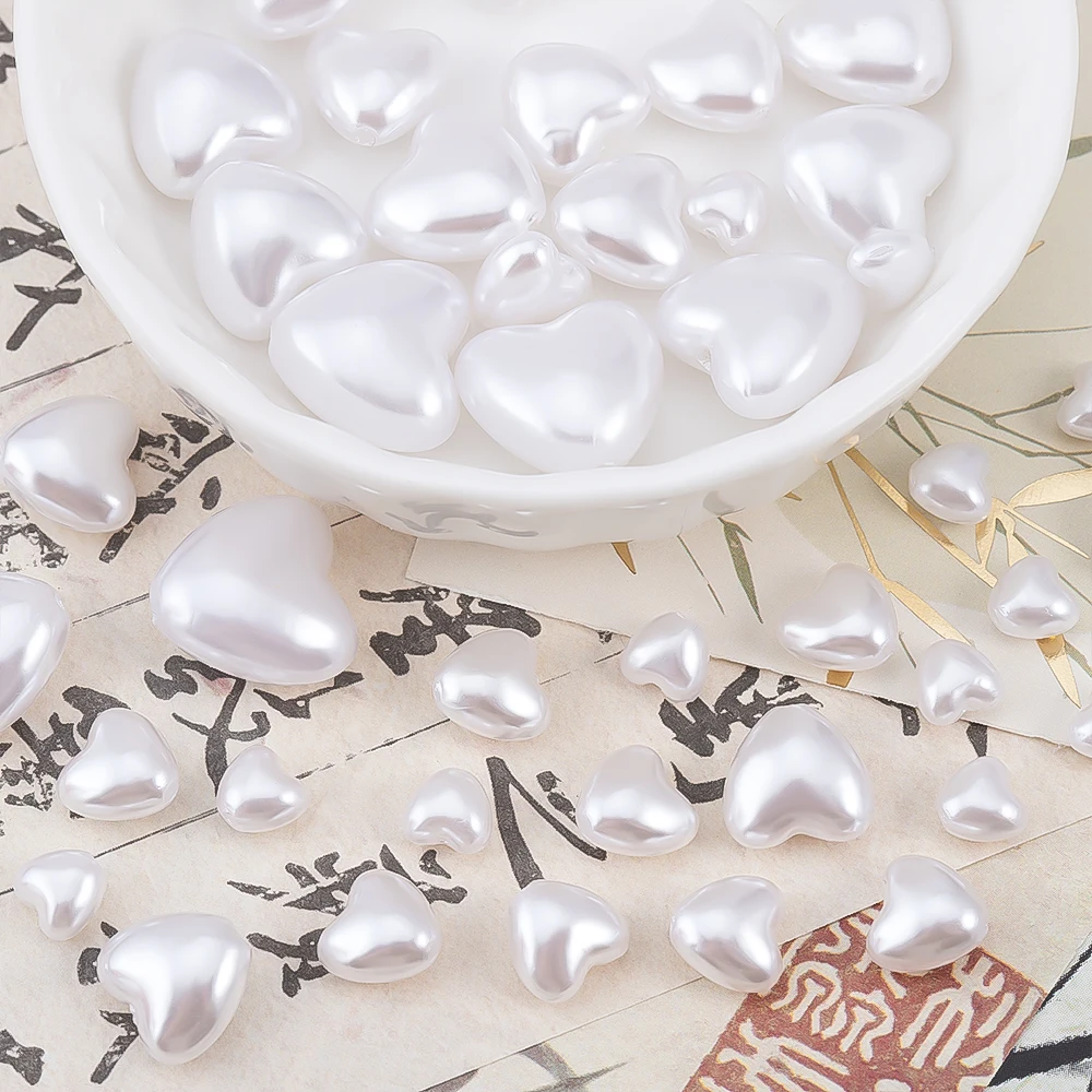 100 stks ABS Parel Gekleurde hartvormige Plastic Kralen Voor DIY Armband Ketting Spaced Bead Sieraden Accessoire Losse Kraal Materialen