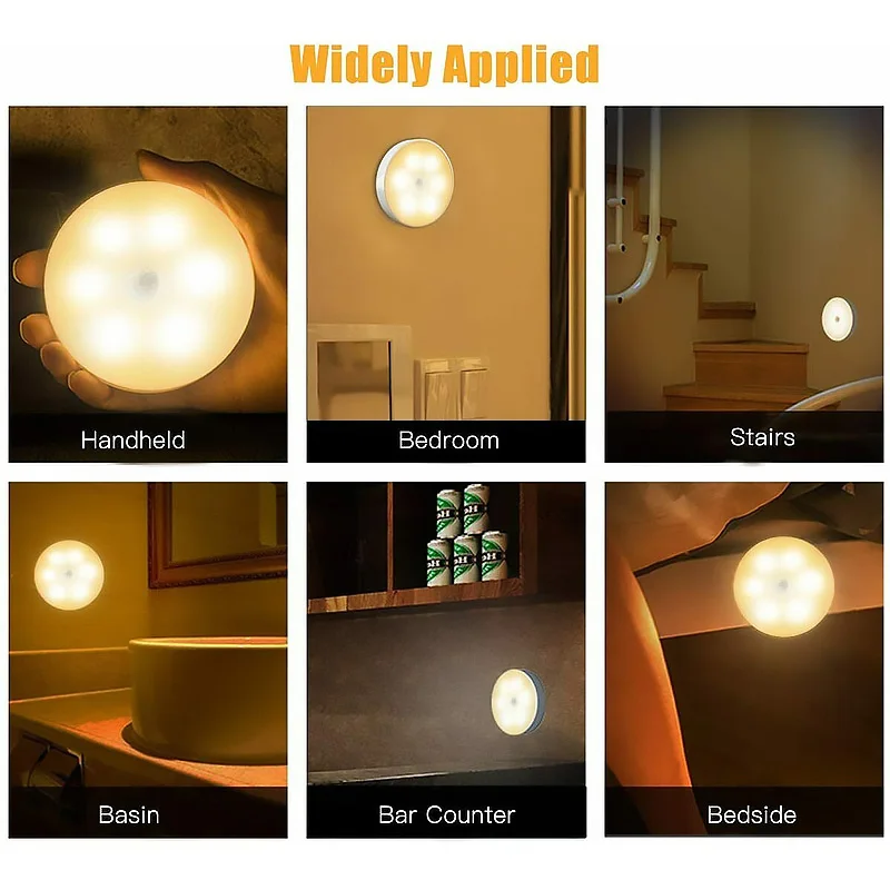 Motion Sensor LED Light Night Lights USB Rechargeable Night Light Wall Lamp for Stairs Hallway Closet Cabinet Light Decor