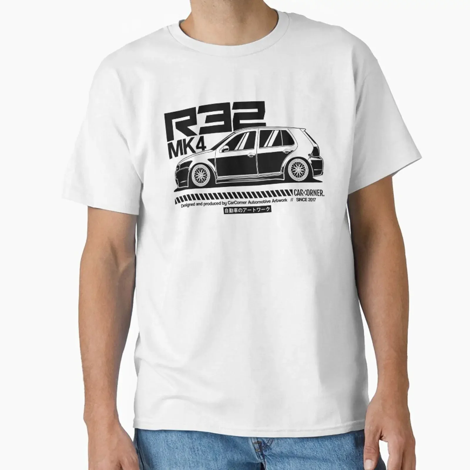 German MK4 R32 CarCorner designed and sold by Car Corner vintage Washed Slightly graphic Stylish Unisex Comfortable Breathable