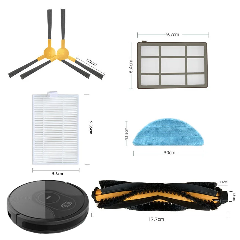 Voor Abir X 5X6X8 Genio Navi N600 Robotstofzuiger Vervangende Onderdelen 3-Arm Hoofdborstel Hepa Filter Reserveonderdelen