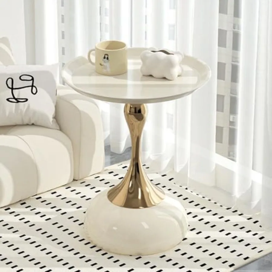 

Elegant Modern Side Table - Featuring a Unique Hourglass Design Ideal for use in Living Rooms cafes Dining Rooms bedrooms and O