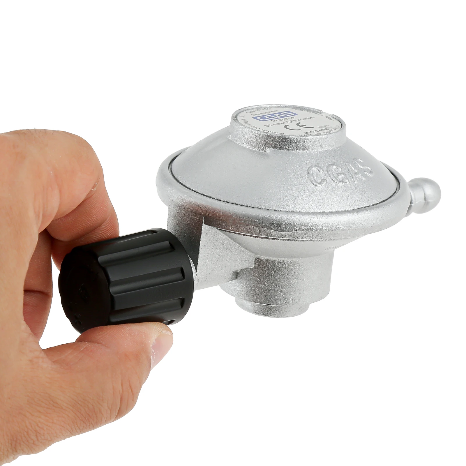 1LB Disposal Bottle Valve Adjustable Flow Low Pressure Propane Regulator 8mm Barb Hose Connection 7/16"