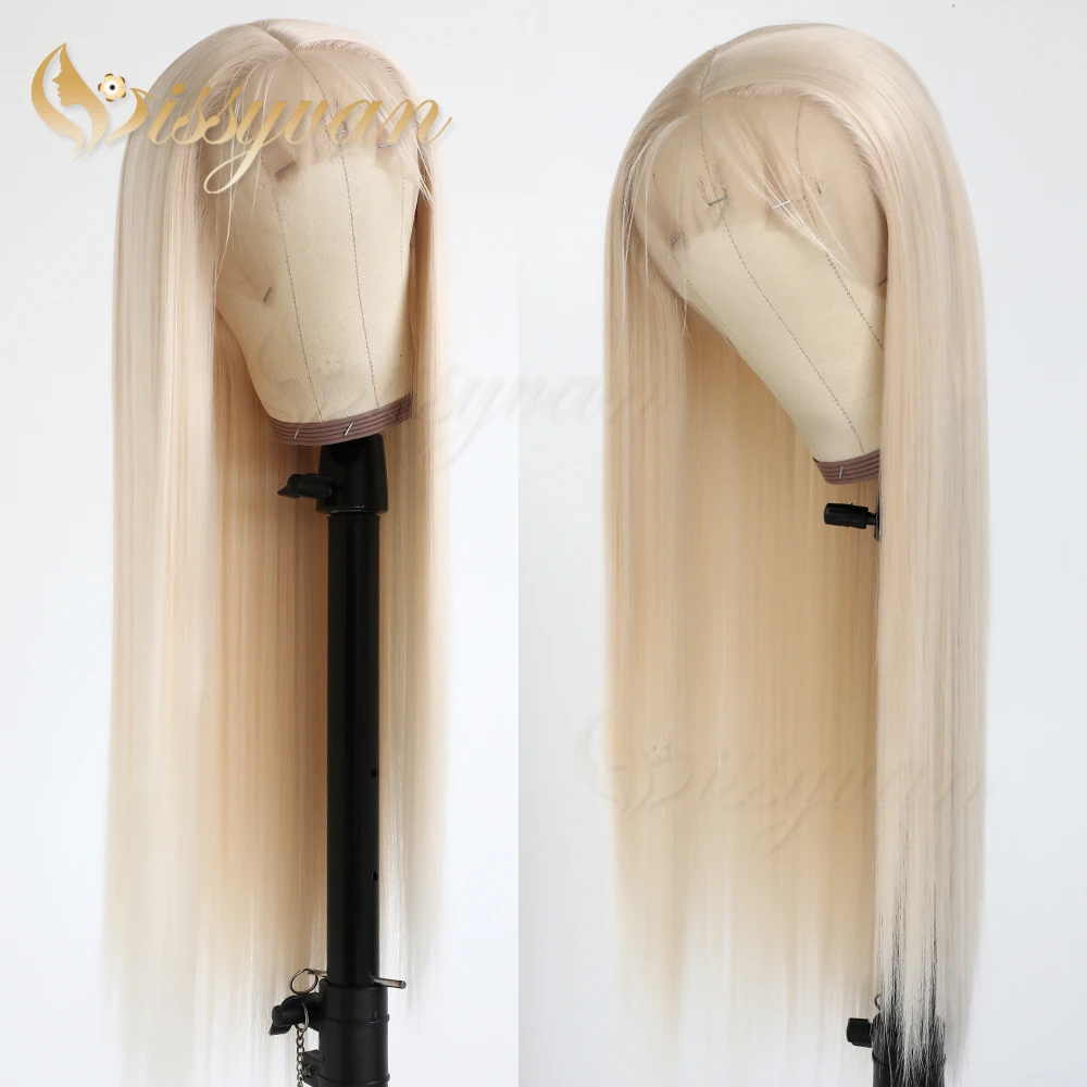 

Missyvan Long Straight 613 Color Lace Front Wigs Middle Part with Baby Hair Glueless Synthetic Lace Front Wigs for women