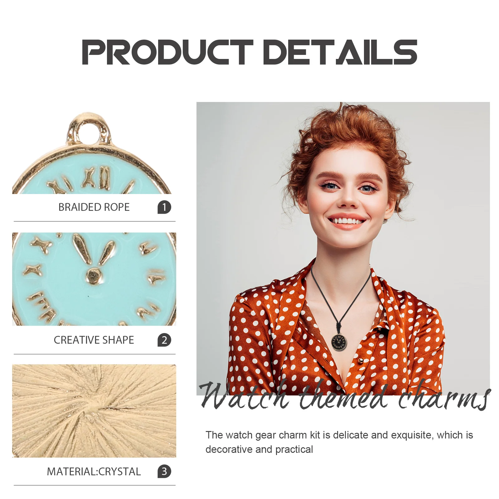 

40pcs Clock Pendant Accessories Vintage Jewelry Charms Diy Craft Findings For Bracelet Necklace Anklet Keychain Ornaments