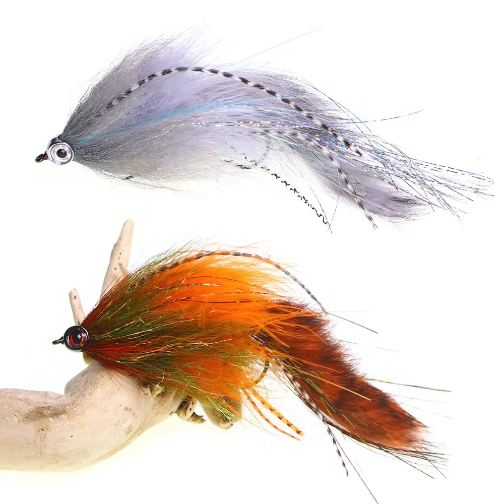 1/4 Stück, langer, beweglicher Köder in Form eines großen Fisches, Fliegenköder, Blinkköder, Grizzly-Sattel-Hackle-Köder, für Forellen, Hechte, Muske, Barsche, zum Angeln im Meer. – Detail 8