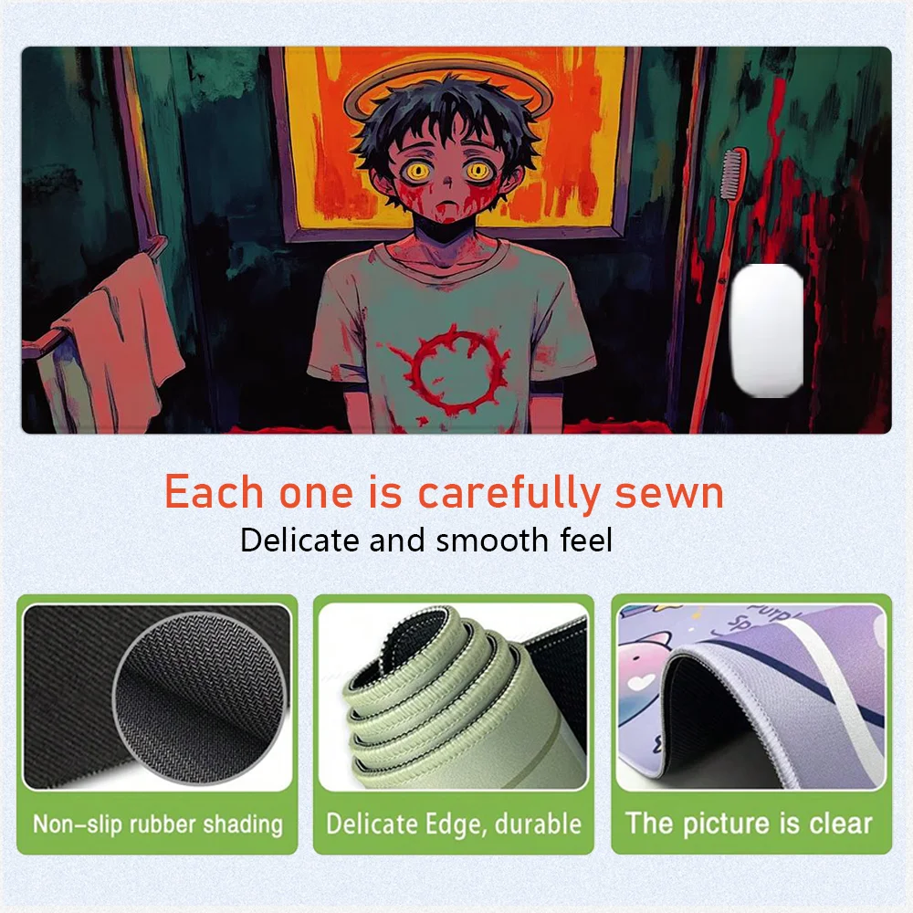 أنيق أنيمي ماوس الوسادة التصميم الجمالي حصيرة مكتبية قاعدة مطاطية مكتب الملحقات عدم الانزلاق مخيط حافة ماوس الوسادة هدايا لصديق