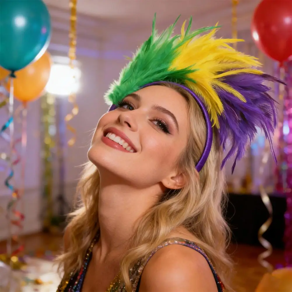 

Красивые женские цветные ободки для волос с перьями, модные повязки на голову, украшения для волос для девочек, аксессуары для волос на день рождения