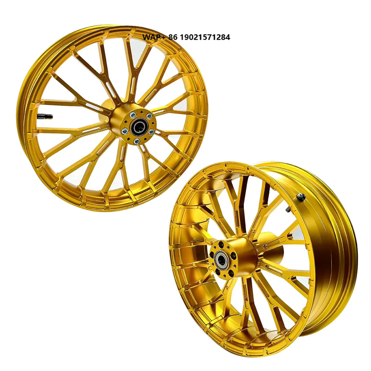 

For Harley 09-later Touring Models Accessory New Condition Gold Aluminum Alloy Motorcycle Wheel Hub Front & Rear Rim Compatible