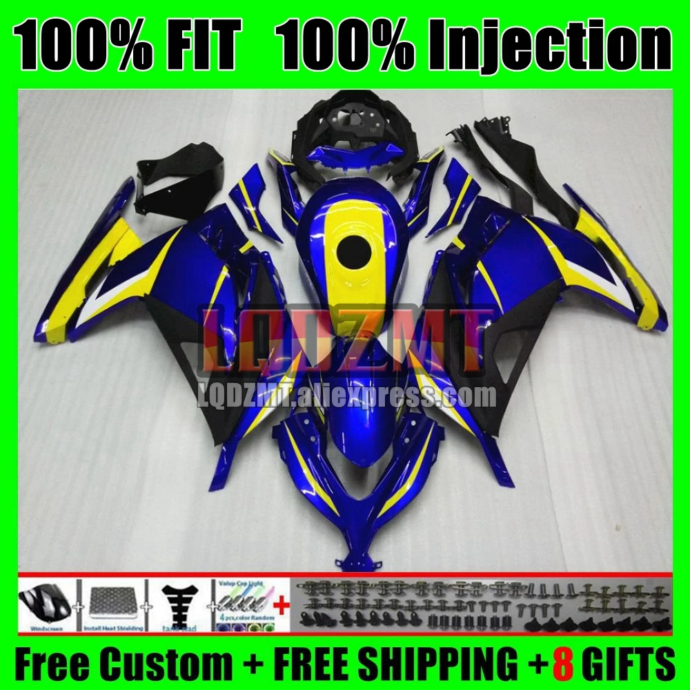 OEM Body For KAWASAKI NINJA ZX-300R ZX 300R ZX 300 2013 2015 2016 2017 75No.11 ZX300R ZX300 13 14 15 16 17 Yellow blue Fairing