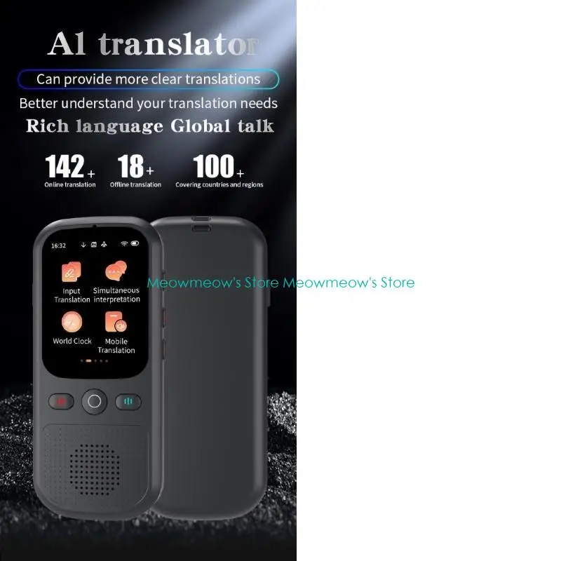 

W91A Портативные AI-переводчики 18 автономных языков Функция группового разговора 2-дюймовый дисплей Длительное время автономной