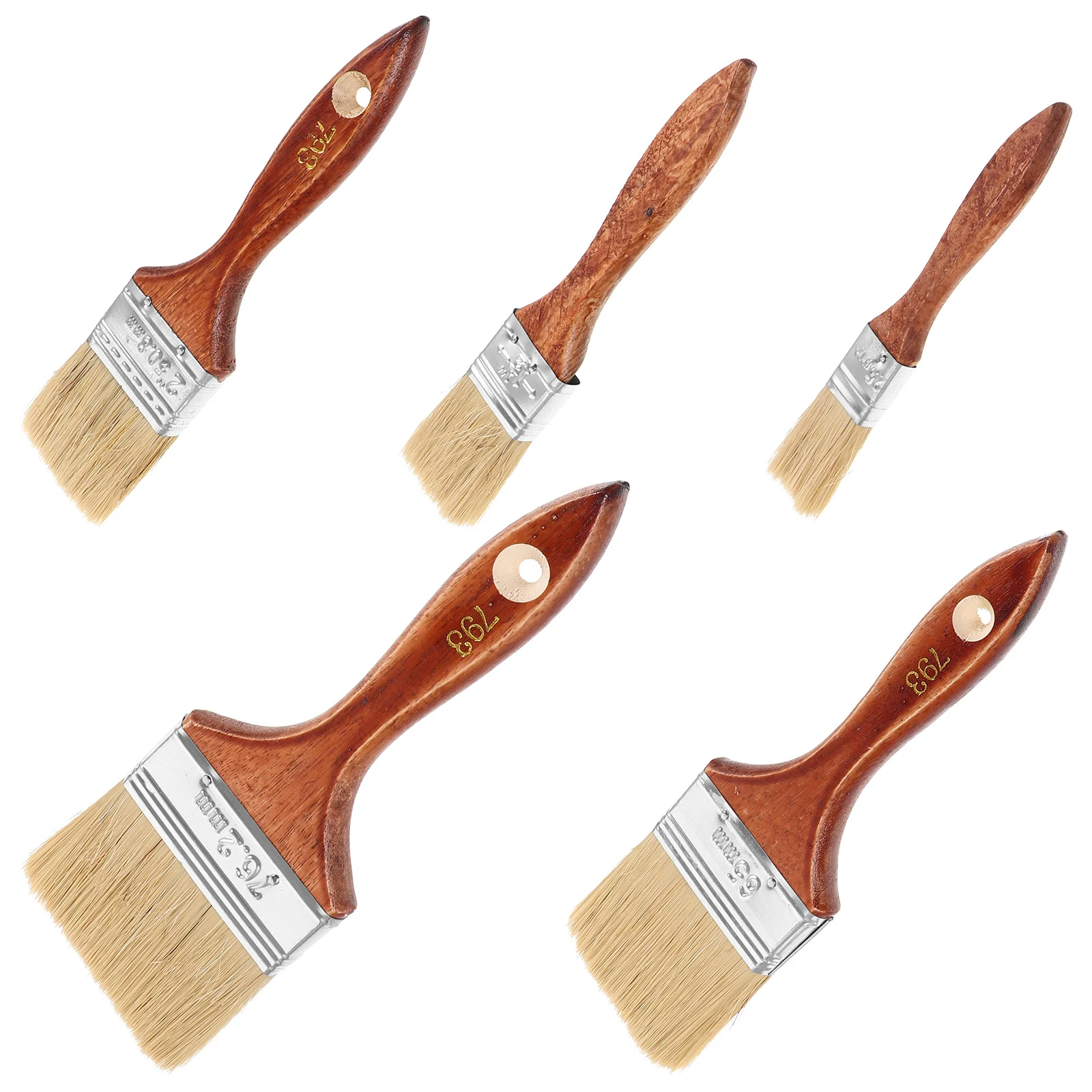 

5 шт., масляная краска, многофункциональная промышленная кисть для рисования, деревянная ручка, настенная угловая щетина, многоразовая, прочная, легкая, портативная