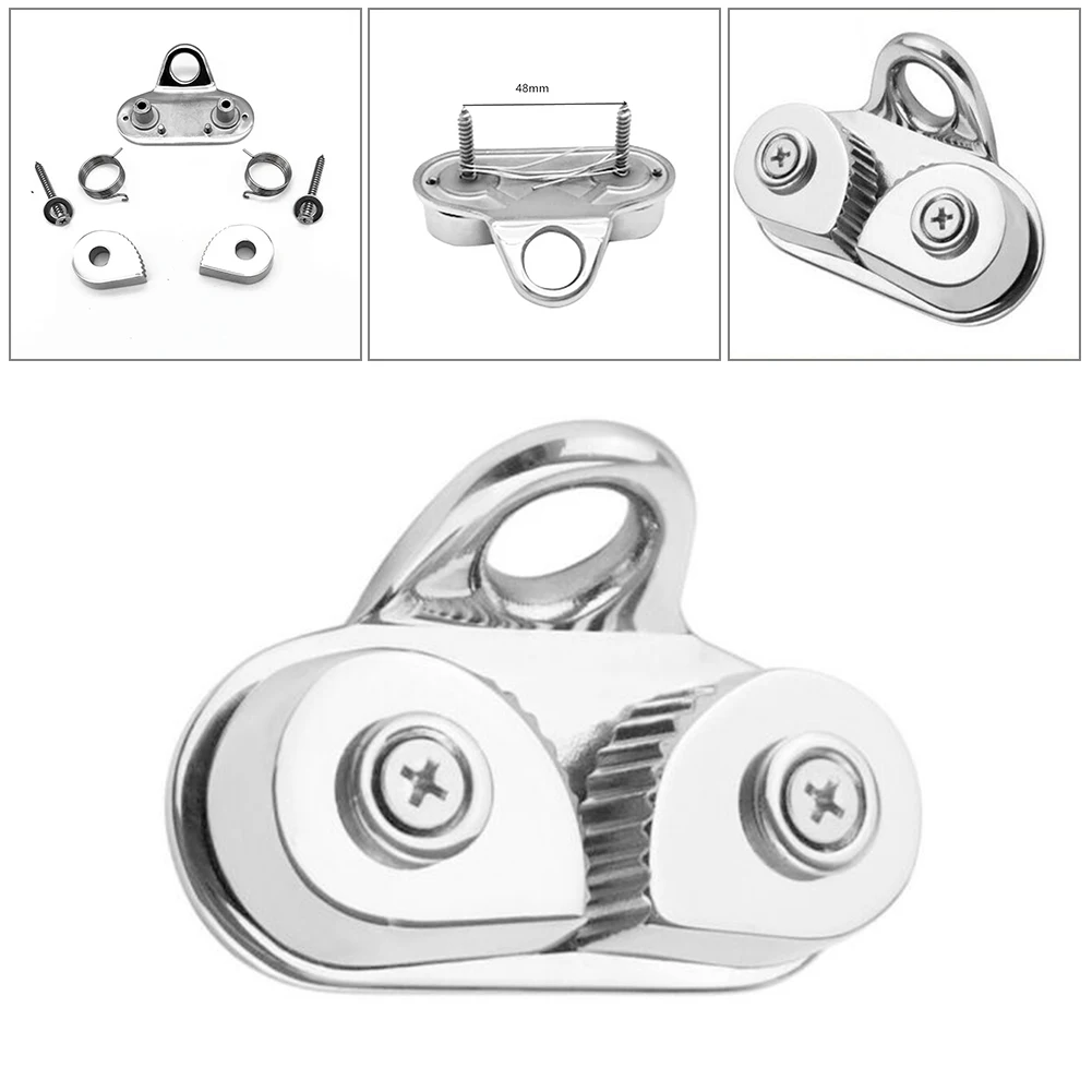 Pulley Rope Clamp Cleat For Marine Sailing Sailboat Kayak Canoe Tough 316 Stainless Steel Maximum Holding Power