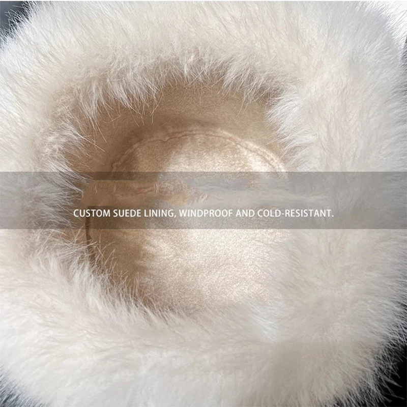 Winter Women's Fluffy Fur Hat Warm Ear Protection Snow Ski Cap Female Faux Fox Fur Bomber Hat