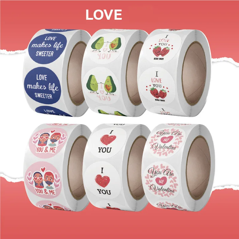 Novel Love Theme Stickers I Love You Sealing Labels 1'' 500pcs for Valentine's Day Wedding Engagement Lover Romantic Gifts Decor