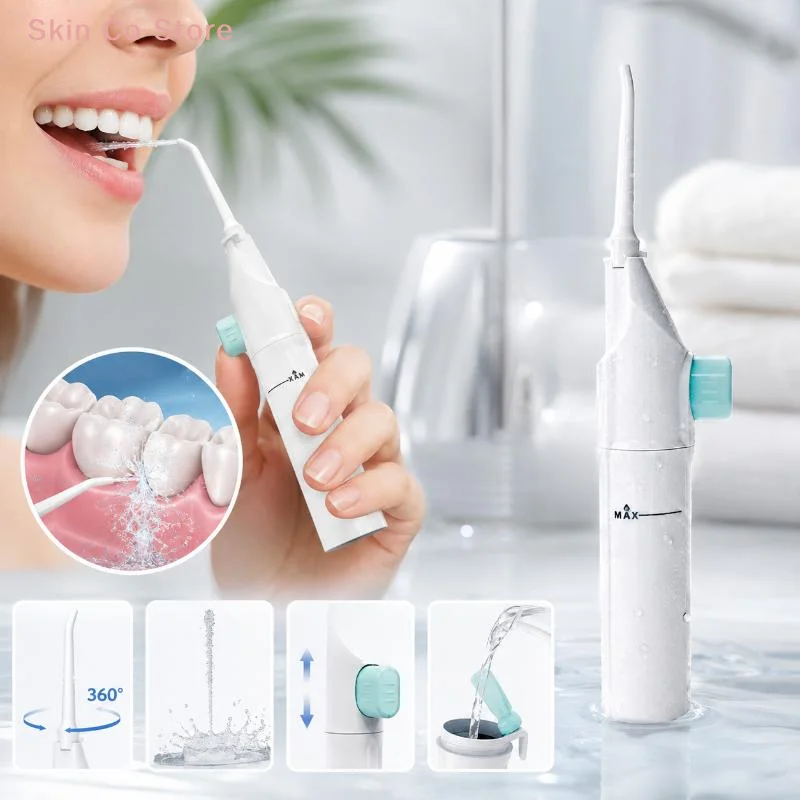 [CO]Manual Water Flosser Portable Handheld Oral Irrigator Deep Clean Teeth Stain Remover Travel Oral Care Tool For Daily Use[CO]
