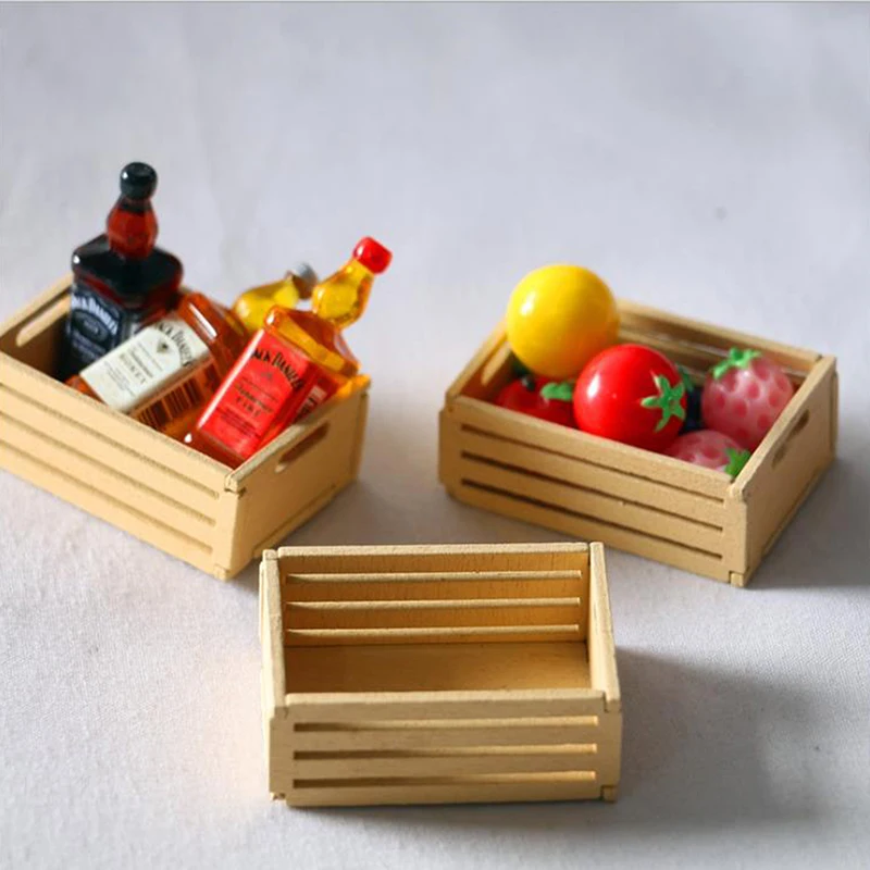 

1/12 Dollhouse Miniature Accessories Wooden Frame Simulation Storage Model Toys