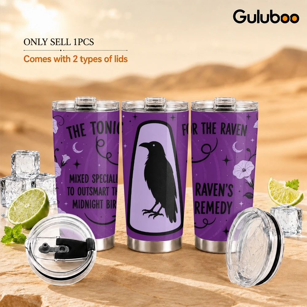 Wild Animal Silhouette Vacuum Flasks 20oz Stainless Steel Insulated Tumbler Double Wall Coffee Cup with 2 Lids Straw Travel Mug