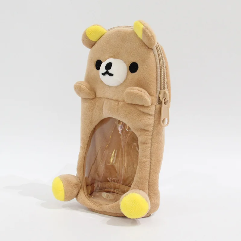 Rilakkuma Kawaii Plush Easy Bear Storage Pen Case Pain Pack Stationery Bag Large Storage Capacity Birthday Gifts for Boy Girl