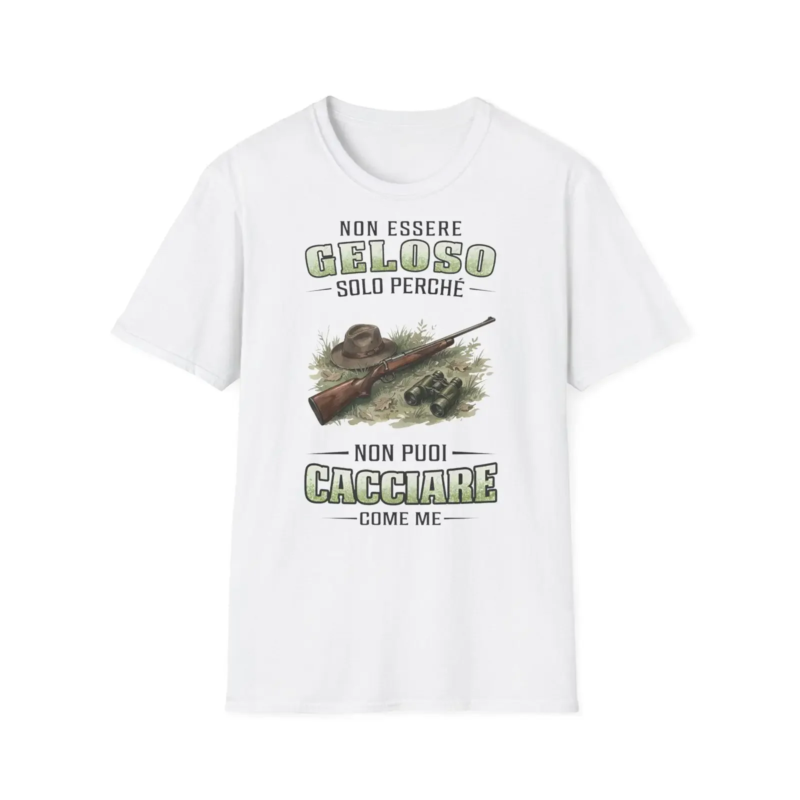 non essere geloso solo perché puoi cacciare come me T Shirt Italian Hunting vintage Washed Breathable Unisex Soft fashion