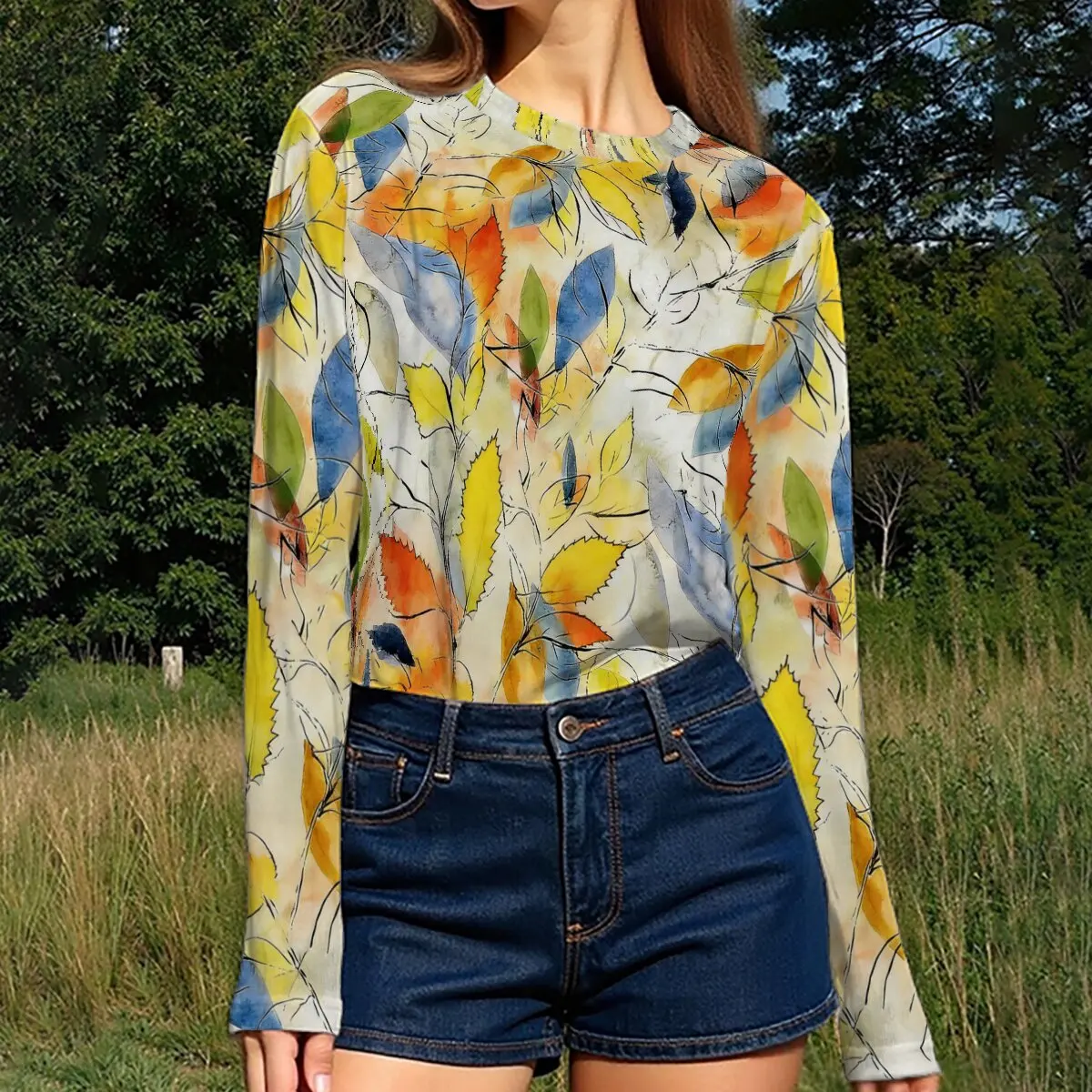 Women's Long-Sleeve Top for Autumn and Winter, Artistic Autumn-Winter Style, Street Fashion for Casual Gatherings.