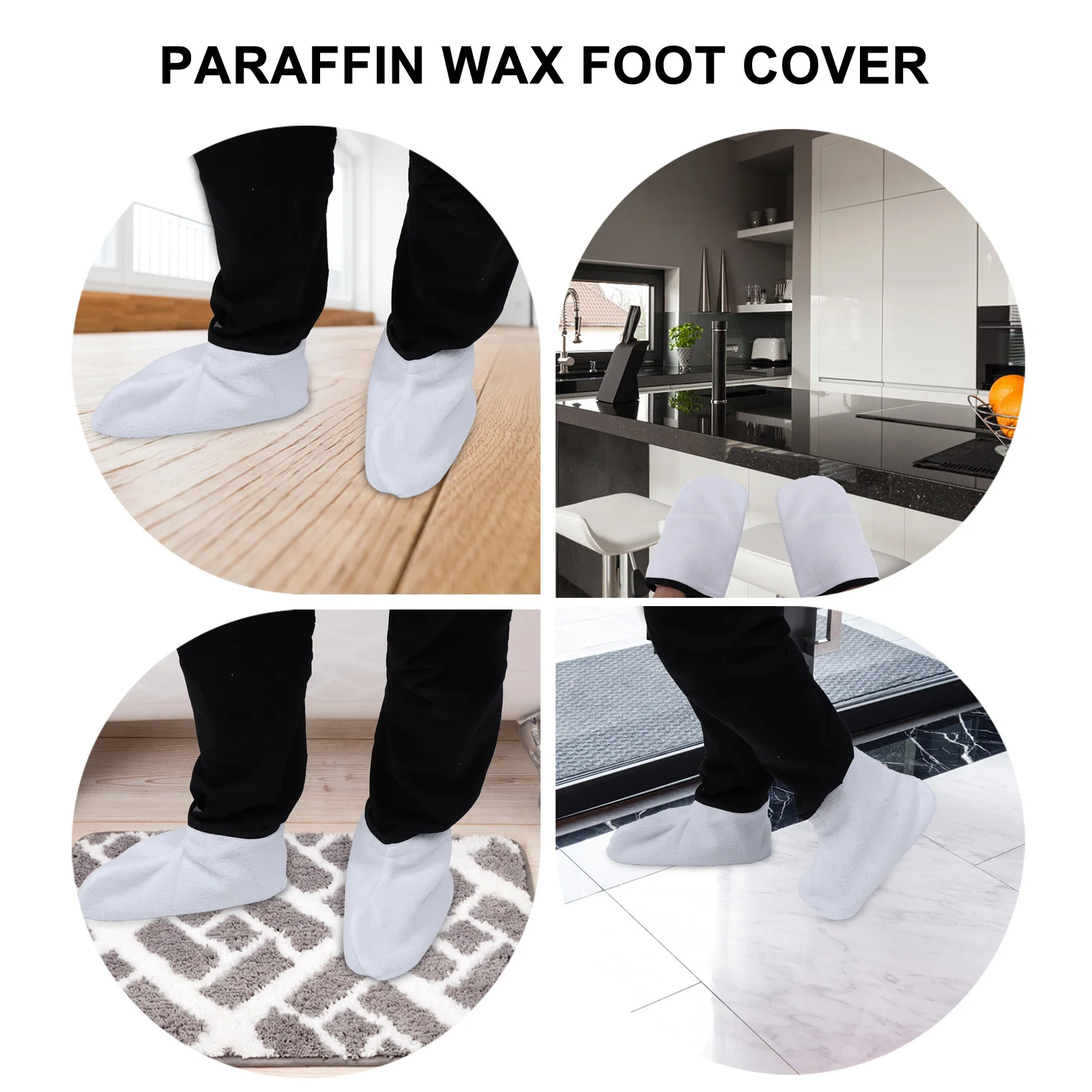 

4pcs Paraffin Wax Gloves Hand Cover Foot Spa Mitts Warm Bath Booties Polyester Flannel Keep Hands Feet Warm Accelerate