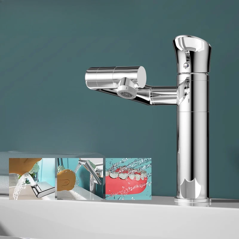 Household Universal Hot and Cold Washbasin Washbasin Basin Faucet Digital Display Folding Single Handle Single Hole