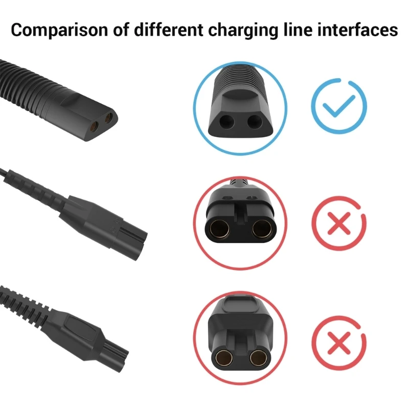 Sturdy Shaver Power Cord for Braun Series 3/7/5/1/9  370 3040s 310s 340S Shaver Replacement Power Adapter Cable