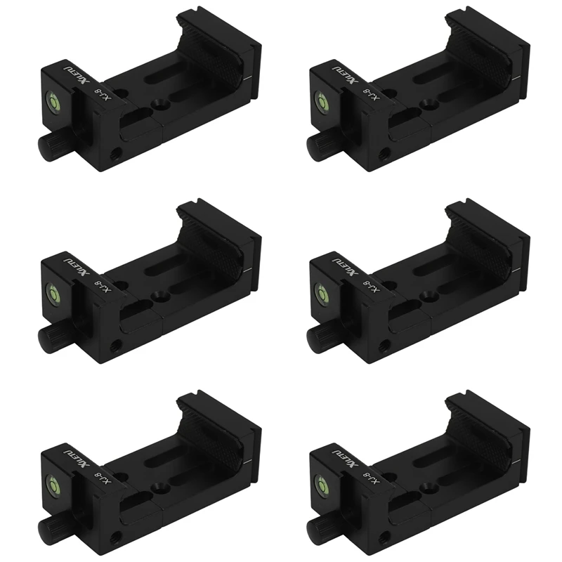 

6X XILETU XJ-8 кронштейн для головки штатива, держатель для мобильного телефона, зажим для телефона, фонарик, микрофон с уровнем, черный